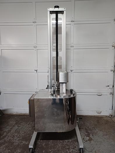 Used Citus jacketed mixing kettle and Alum-a-lift lifting cart