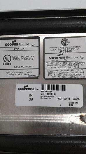 Used Cooper B-Line Industrial control panel LR 78446