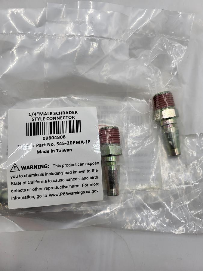1/4" MALE Schrader 09804808 / S45-20PMA-JP PNEUMATIC HOSE