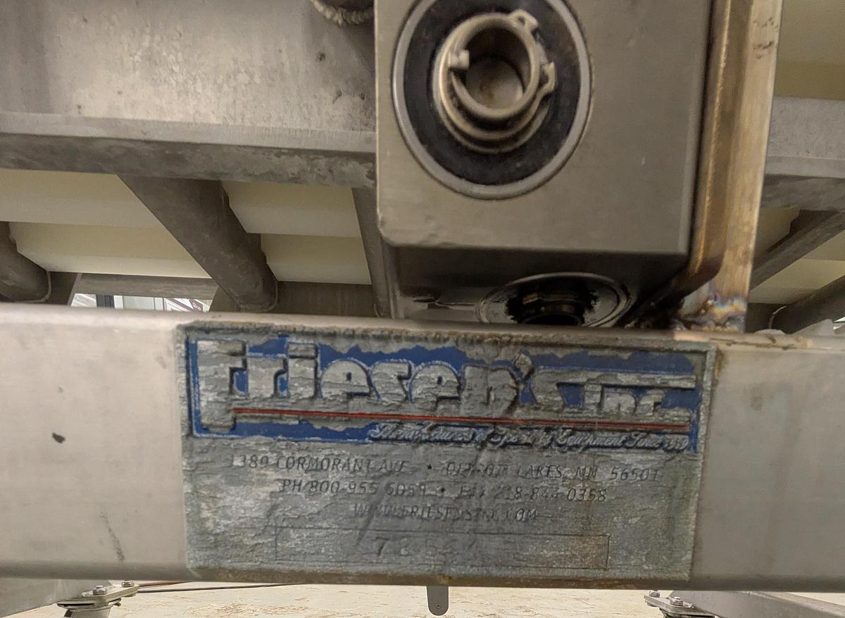 Used Friesens flattening conveyor, stainless