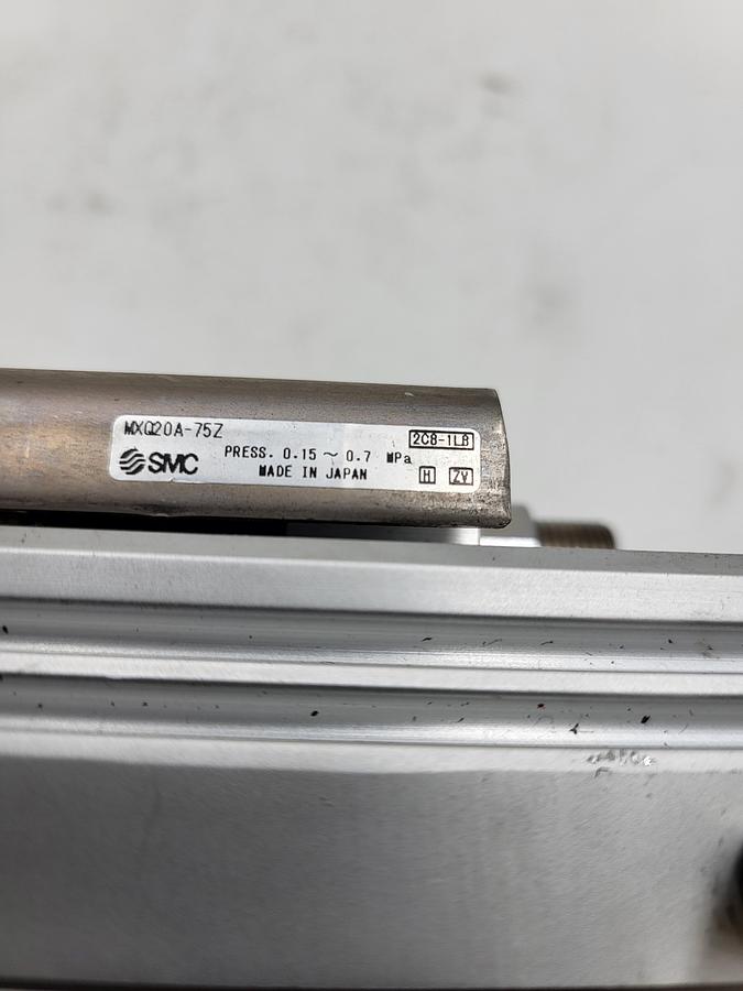 Used SMC MXQ20A-75Z cyl, high precision, guide, MXQ GUIDED CYLINDER