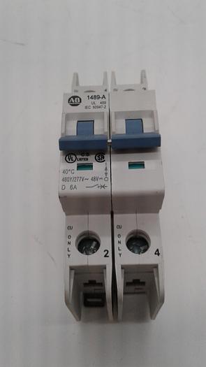 Used Allen-Bradley Current Limiting 2 Pole Unit 1489-A2D060 A