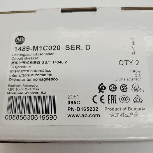 Allen-Bradley 1489-M1C020 Ser.D Circuit Breaker