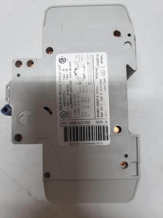 Used Allen-Bradley 1489-A2C200 Ser.A