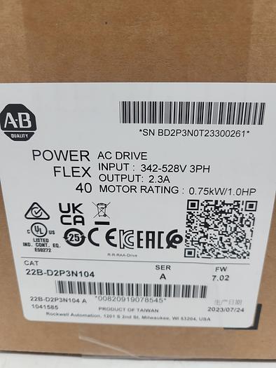 Allen-Bradley Powerflex 40 22B-D2P3N104 Ser.A