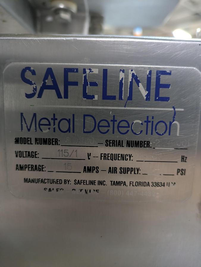 Used safeline metal detector 7-3/4" wide 12-1/4" tall