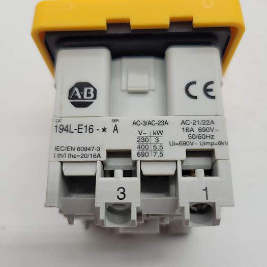 Used Allen-Bradley 194L-E16-* Ser. A Control Switch