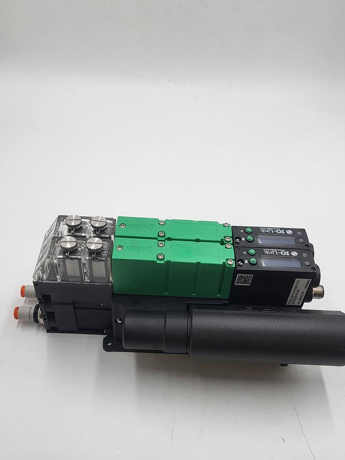 Used Piab piCOMPACT23 SMART IO-link / TWO of: pcs.f.421.s.kfzab.f1p2 / separate power domains & silencer 3216002