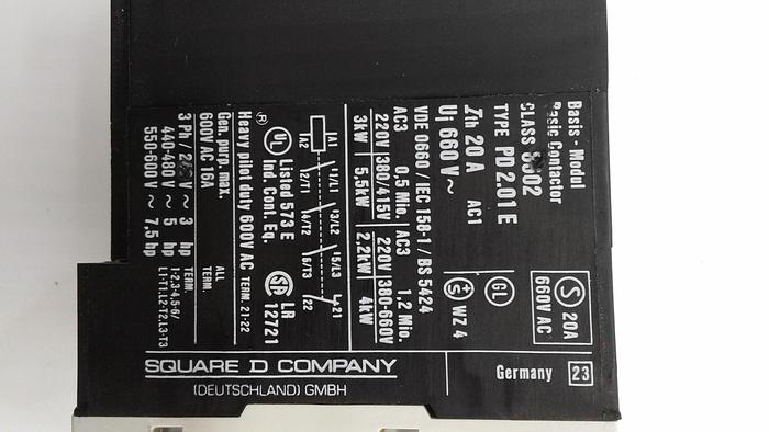 Used Square D Class 8502 Basic Contactor PDV2. 01EV02
