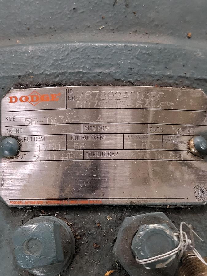 DODGE IN LINE GEAR BOX M678024003EF 6079463-64-FS SIZE: 56-TM3A-31.4