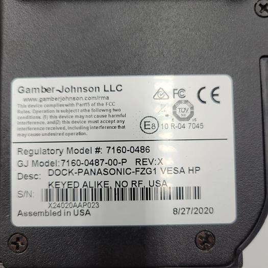 Used GAMBLER - JOHNSON 7160-0486 PANASONIC TOUGHBOOK DOCKING & RAM MOUNT RMR-176-1