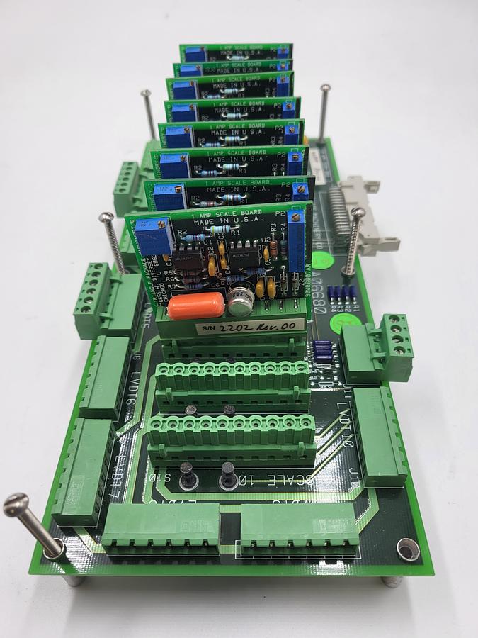 Used TRIANGLE A06680 TERMINAL BOARD & 8 - 1 amp scale board 90WB6007AR