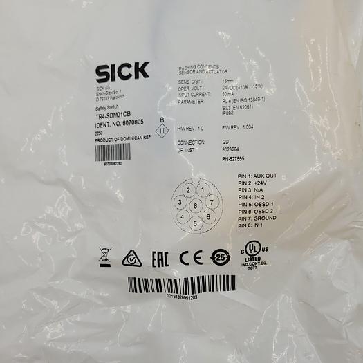 SICK SAFETY SWITCH TR4-SDM01CB / 6070805 *NEW* IN SEALED BAG