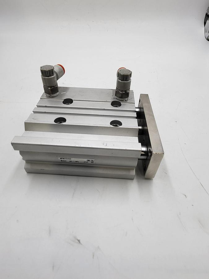 Used SMC MGPM20TN-50Z & 2 pneumatic SPEED control valves AS2201f