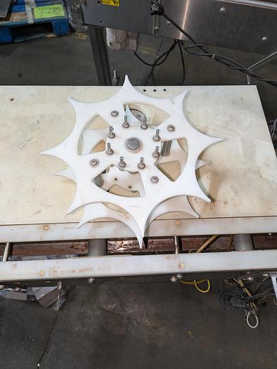 Used Inline filling systems, conveyor, star/timing wheel, lid sealer