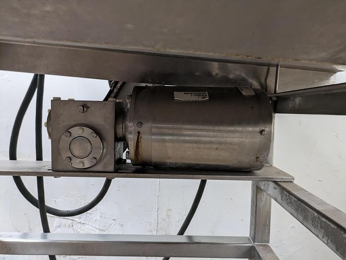 Used Wire Mesh Conveyor stainless steel 24" Wide 70" long 42" tall on wheels with VFD