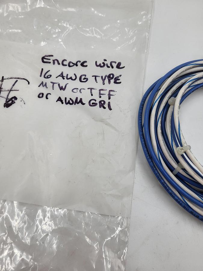 Used Two Encore wires 16 AWG type MTW or TFF / AWMGRI 112" long