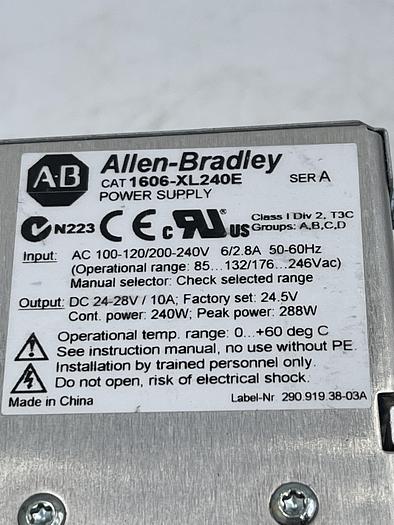Used Allen-Bradley 1606-XL240E Ser A