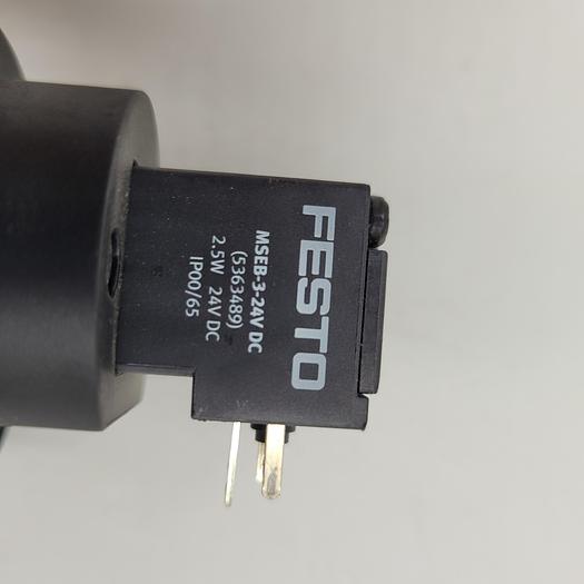 Used FESTO PNEUMATIC VALVE HEE-...-D-MIDI-24 & muffler & MSEB-3-24VDC Festo - Solenoid Valve