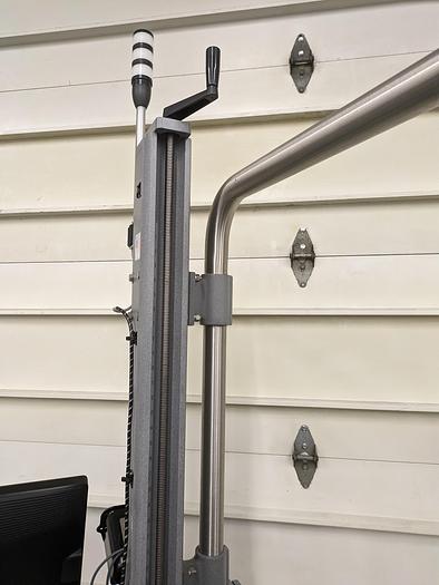 Used label printer, applicator, adjustable stand