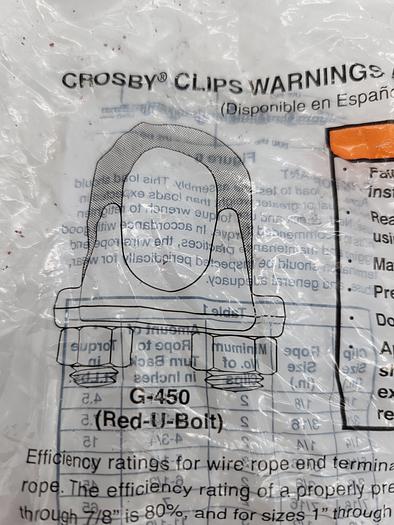 Used Crosby G-450 Red-U-Bolt