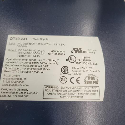 PULS DC POWER SUPPLY QT40.241 in original box