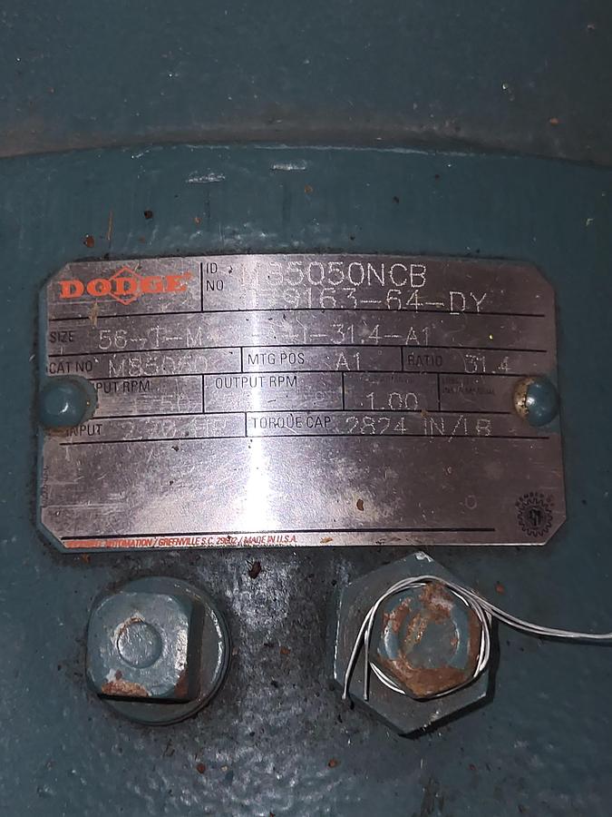 Used DODGE IN LINE GEAR BOX M85050NCB 079163-64-DY SIZE: 56-T-M / A-1-31.4-4-A