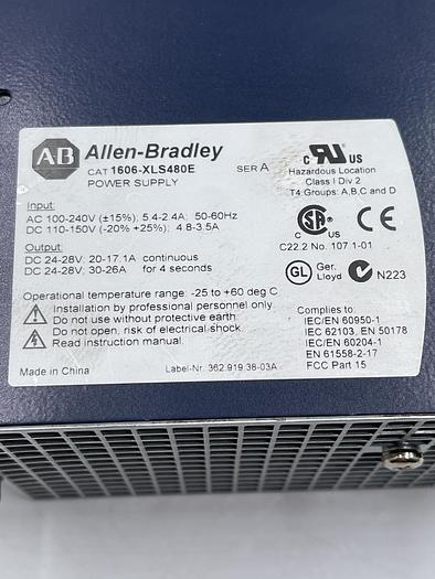 Used Allen-Bradley 1606-XLS480E Ser A 