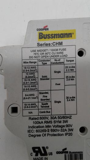 Used Bussman Series:CHM