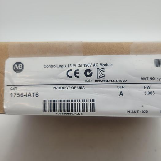 Allen-Bradley Control Logix 16 Pt D/I 120V AC Module 1756-IA16 Ser.A 3.003
