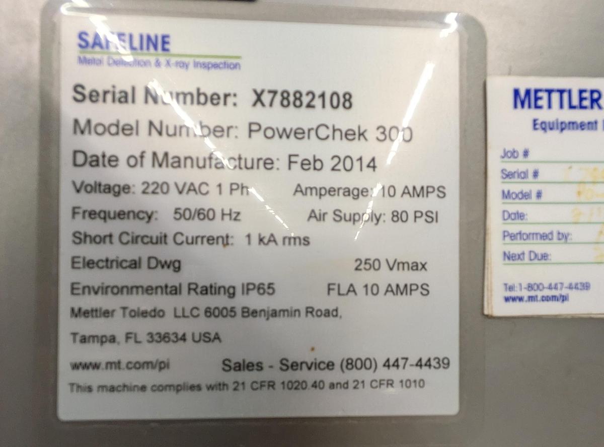 Used Mettler Toledo, Safeline X-ray Power chek 300