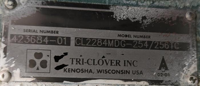 Used tri-clover pump model CL2284MDG mobile on wheels 20 hp motor