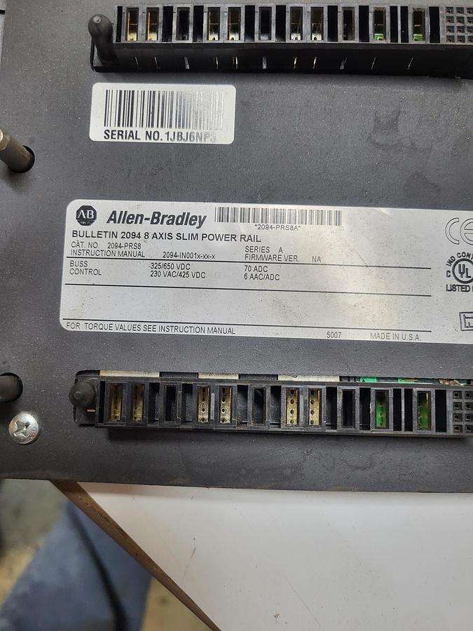 Used Allen-Bradley Bulletin 2094-PRS8 Ser.A Power Rail
