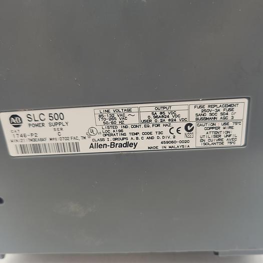 Used Allen-Bradley SLC 500 Power Supply 1746-P2 Ser.C 7 Card Slot