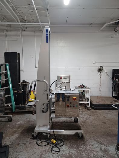 Used Citus jacketed mixing kettle and Alum-a-lift lifting cart