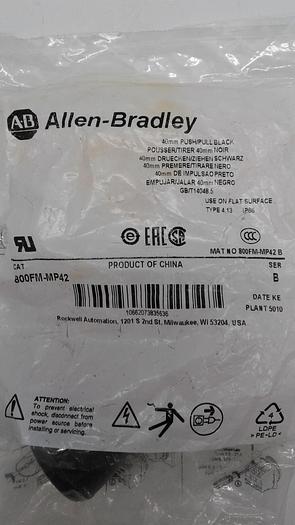 Allen-Bradley 40mm Push/Pull Black 800FM-MP42