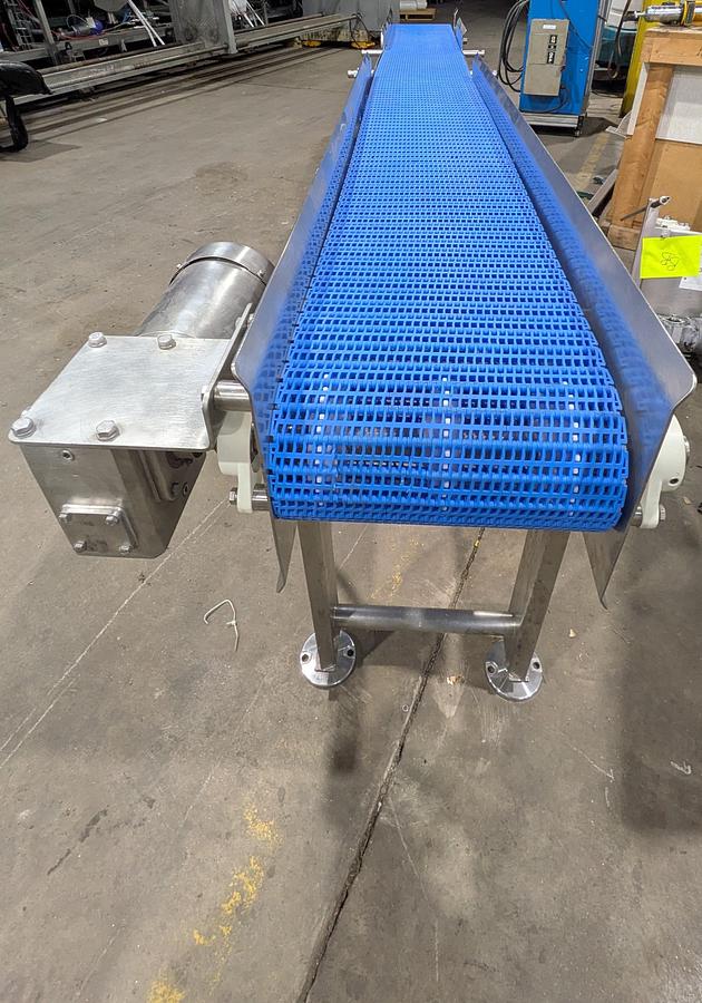 Used stainless steel conveyor 10' long 12" wide