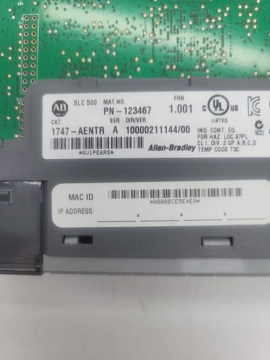 Used Allen-Bradley SLC 500 1747-AENTR Ser.A