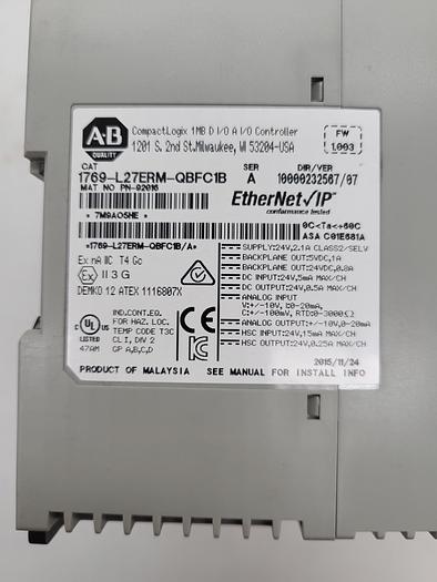 Used Allen-Bradley Compact Logix 1769-L27ERM-QBFC1B Ser.A