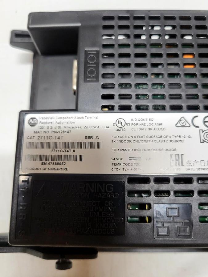 Allen-Bradley 2711C-T4T nameplate