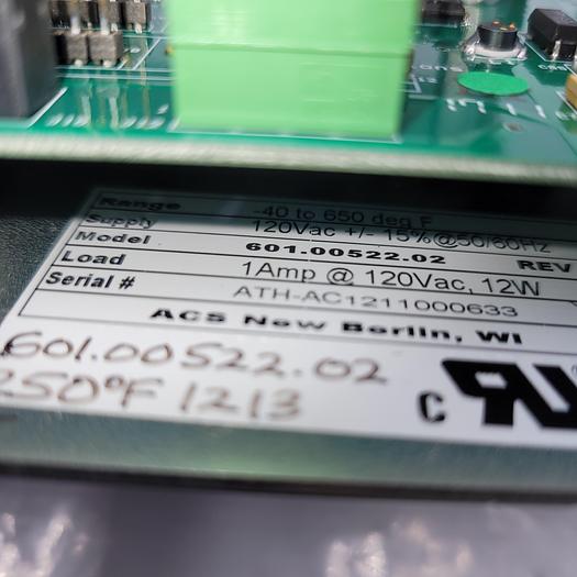 Used ACS New Berlin 601.00522.02 W/785A353U Temperature Control with Output Board NEW!!!! no box