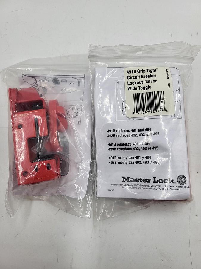 Master Lock 491B Grip Tight Circuit Breaker Lockout Tall or Wide Toggle *NEW in bag*