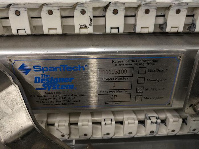 Used spantech, conveyor, variable speed drive 120v