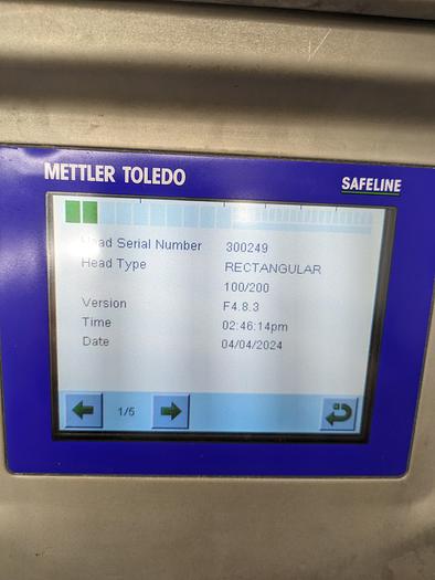Used safeline metal detector, conveyor, intralox