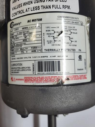 Used Century AC Motor C663 230146H