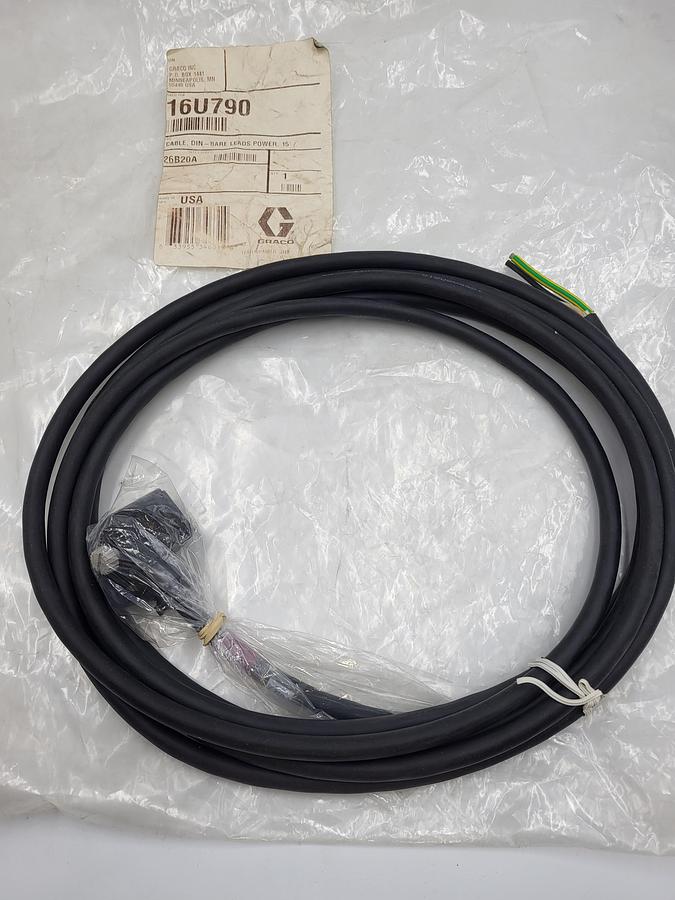 Used GRACO 16U790 - Power or Vent Valve Cable, DIN connector, 15 feet