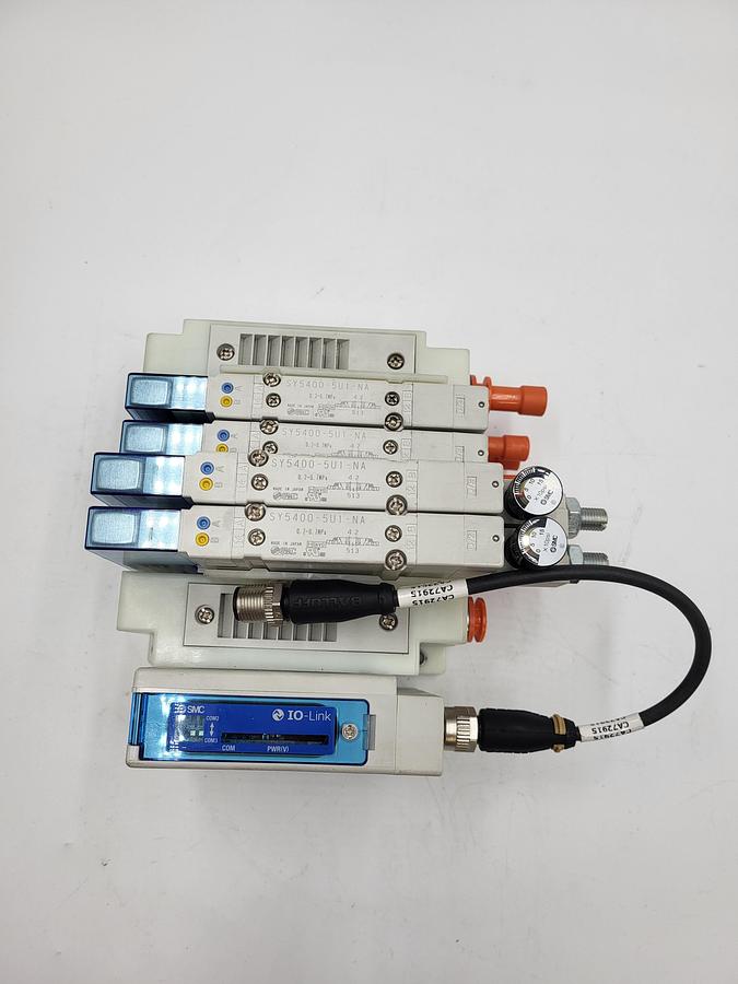 Used SMC SY5-IOL-0-N76RI W/ 4 solenoids SY5400 / EX260-SIL1 Transmission System IO-Link