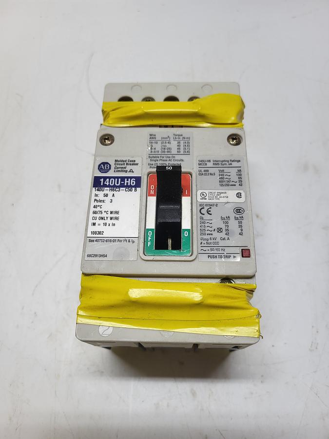 Used Allen-Bradley Molded Case Circuit Breaker 140U-H6C3-C50 B