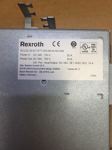 Used Rexroth KCU02.2N-ET-ET*-025-NN-N-NN-NW