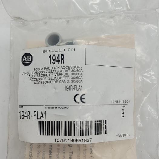 Allen-Bradley Bulletin 194R-PLA1 30/60A Padlock Accessory